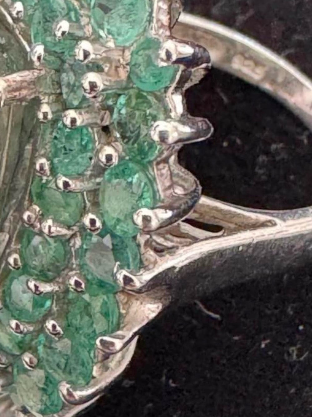 Green Oval Gem Halo Cocktail Ring - Picture 9 of 9